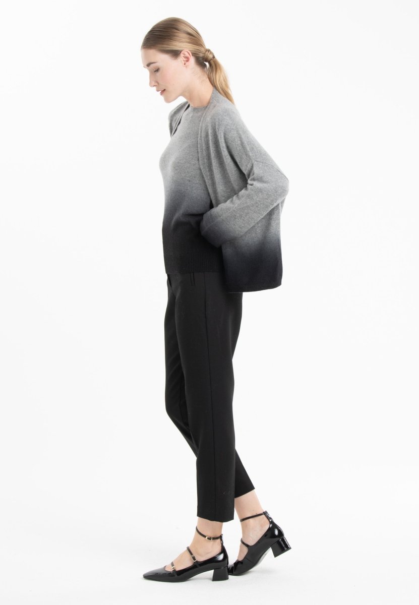 Veste femme en cachemire tie & dye gris souris & noir - NAMI 12