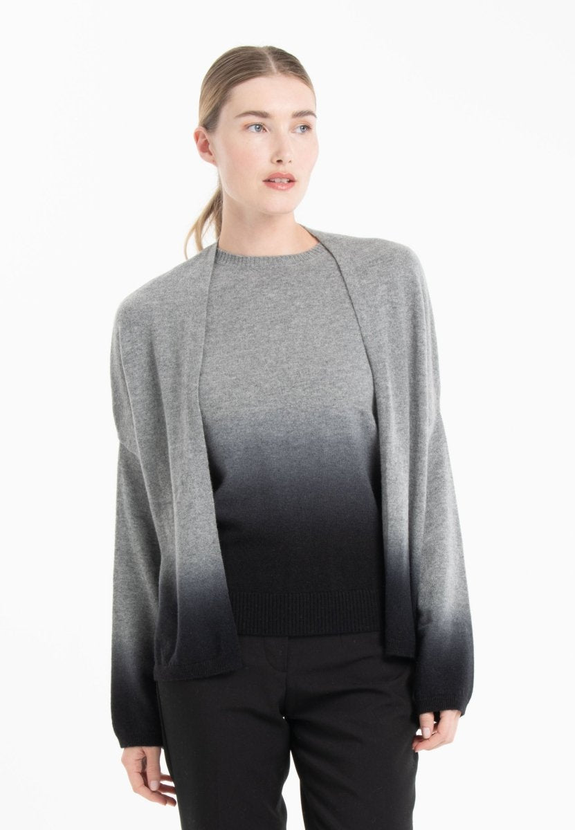 Veste femme en cachemire tie & dye gris souris & noir - NAMI 12