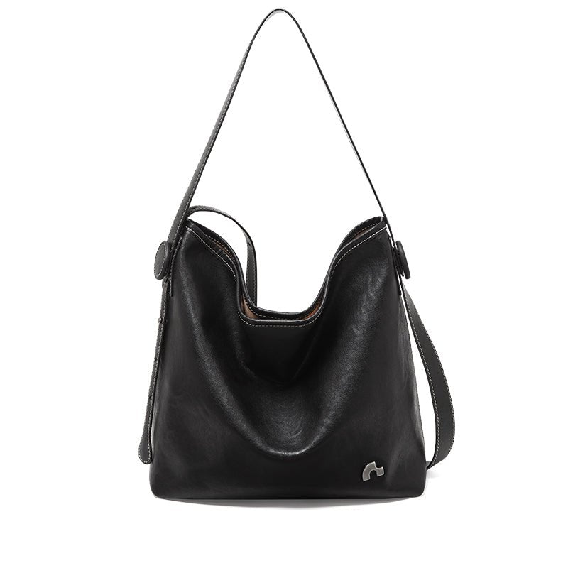 Vintage Leather Slouchy Tote Bag