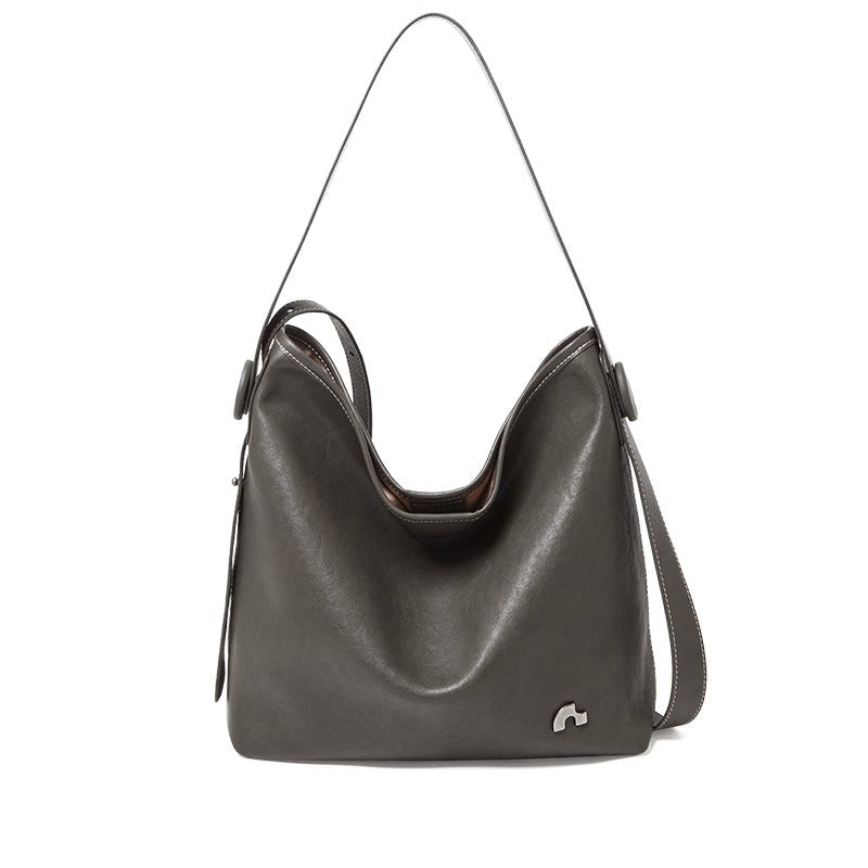 Vintage Leather Slouchy Tote Bag